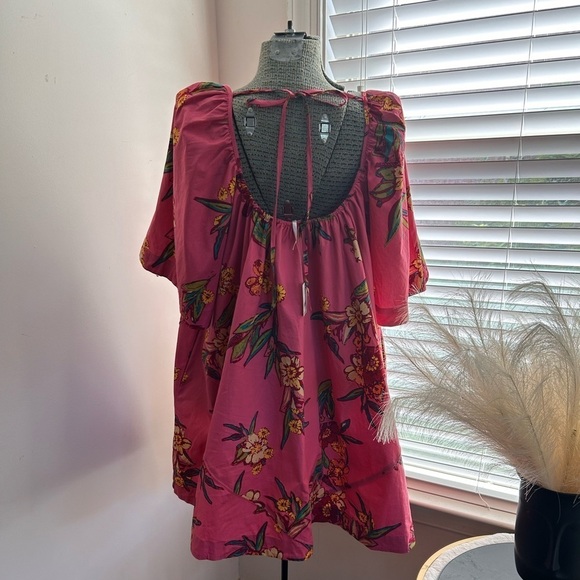 NWT FREE PEOPLE JODIE COTTON PRINTED TUNIC SIZE L COLOR:SUNRISE COMBO - Picture 5 of 11